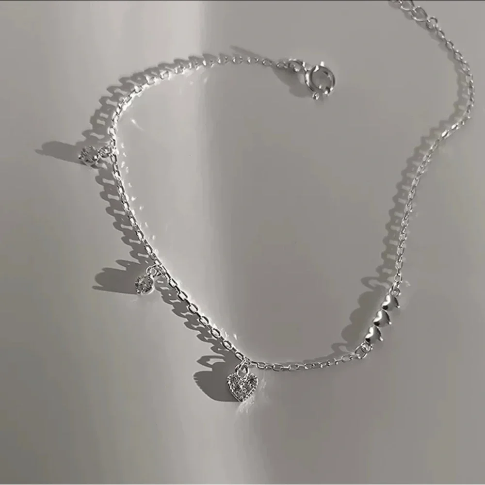 925 Sterling Silver Fashion Temperament Heart Bracelet Jewelry Women Wed…